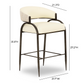 Tatum 2-Tone Performance Vegan Leather Counter Stool - Cream