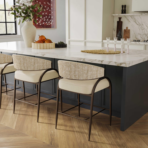 Tatum 2-Tone Performance Vegan Leather Counter Stool - Cream