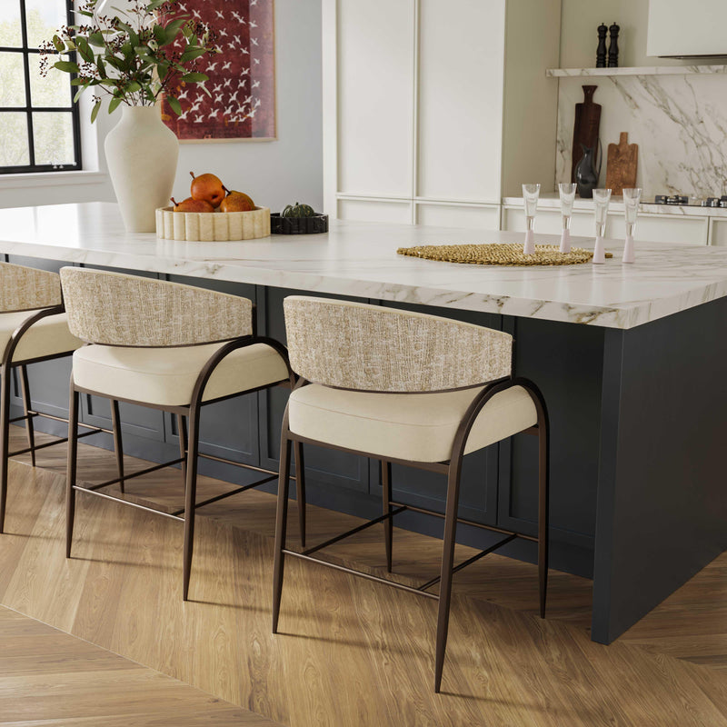 Tatum 2-Tone Performance Vegan Leather Counter Stool - Cream