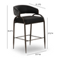 Tatum 2-Tone Performance Vegan Leather Counter Stool - Black
