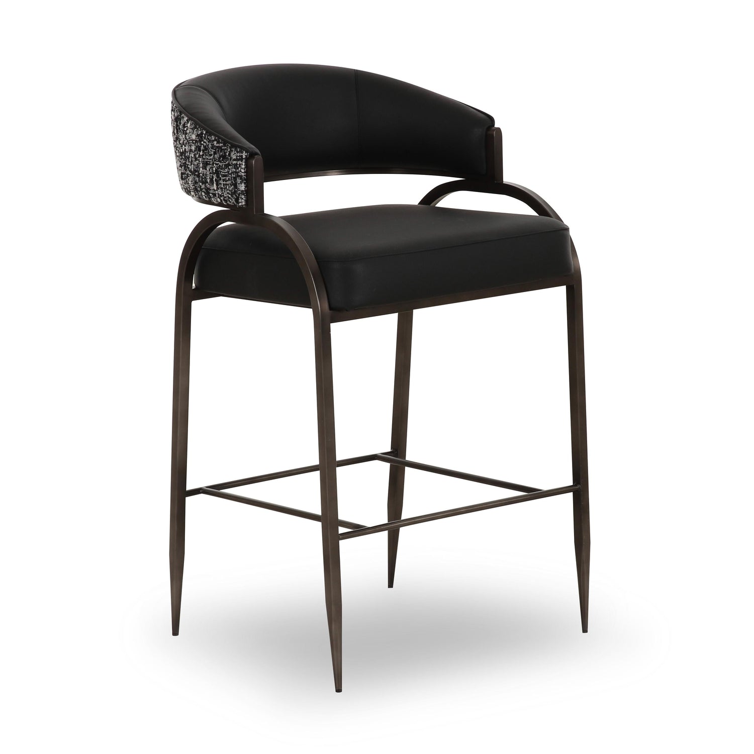 Tatum 2-Tone Performance Vegan Leather Counter Stool - Black