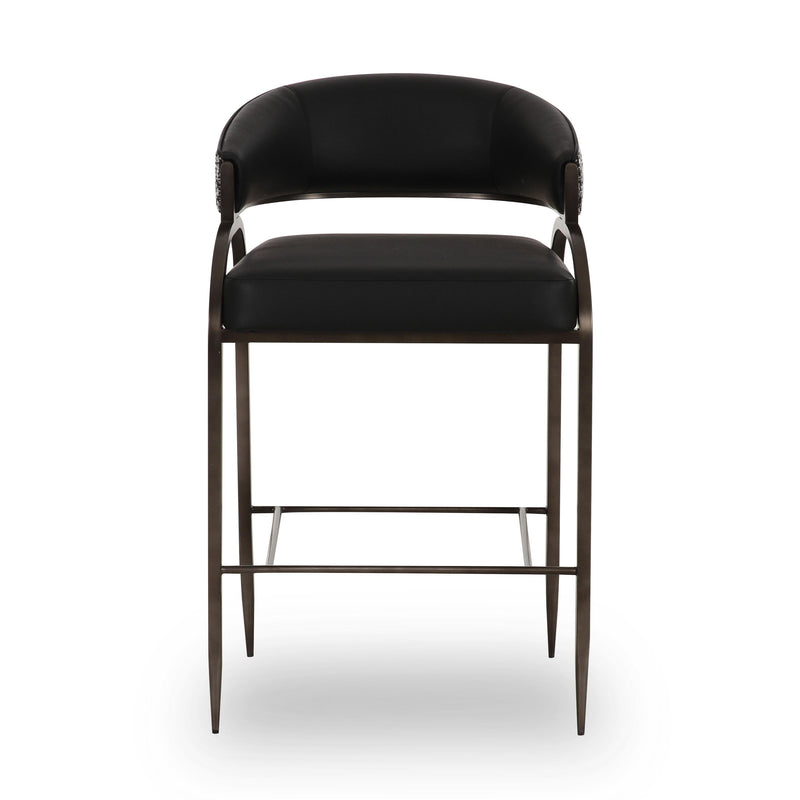 Tatum 2-Tone Performance Vegan Leather Counter Stool - Black