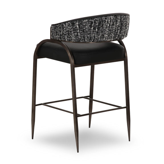 Tatum 2-Tone Performance Vegan Leather Counter Stool - Black