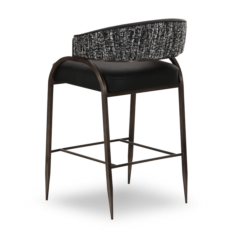 Tatum 2-Tone Performance Vegan Leather Counter Stool - Black