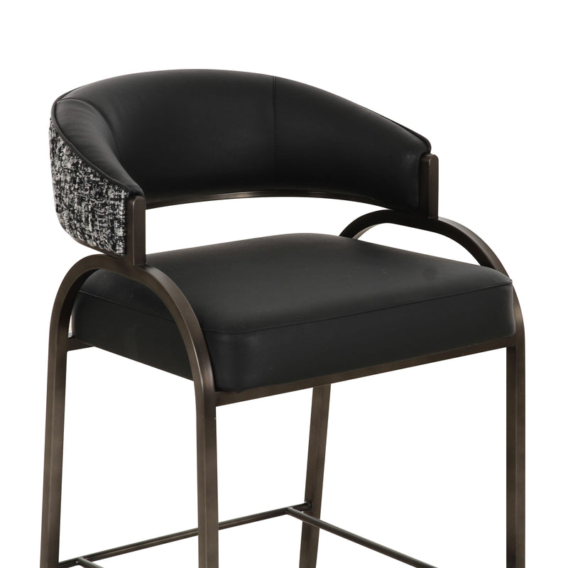 Tatum 2-Tone Performance Vegan Leather Counter Stool - Black
