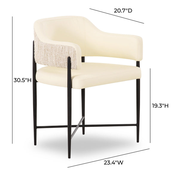 Sezanne 2-Tone Performance Vegan Leather Dining Chair - Cream