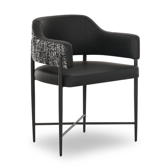 Sezanne 2-Tone Performance Vegan Leather Dining Chair - Black