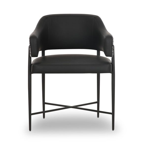 Sezanne 2-Tone Performance Vegan Leather Dining Chair - Black