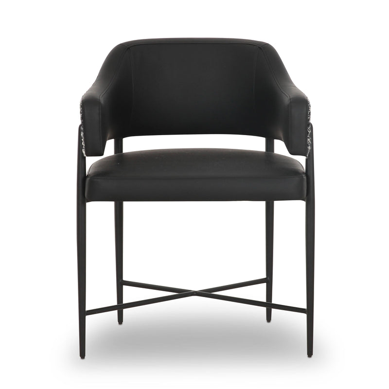 Sezanne 2-Tone Performance Vegan Leather Dining Chair - Black