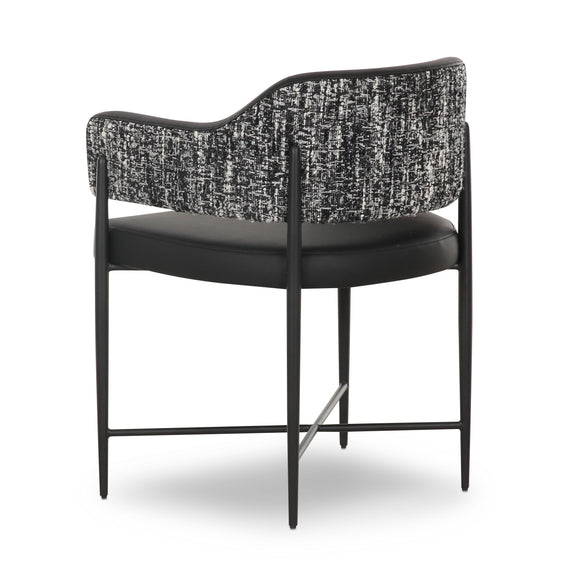 Sezanne 2-Tone Performance Vegan Leather Dining Chair - Black