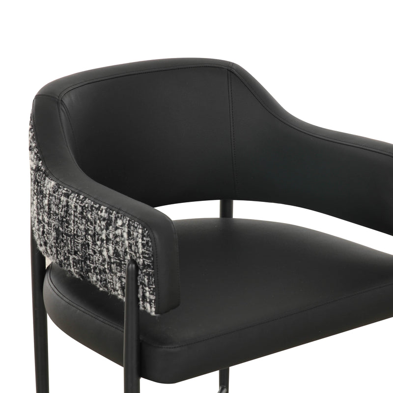 Sezanne 2-Tone Performance Vegan Leather Dining Chair - Black