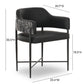 Sezanne 2-Tone Performance Vegan Leather Dining Chair - Black