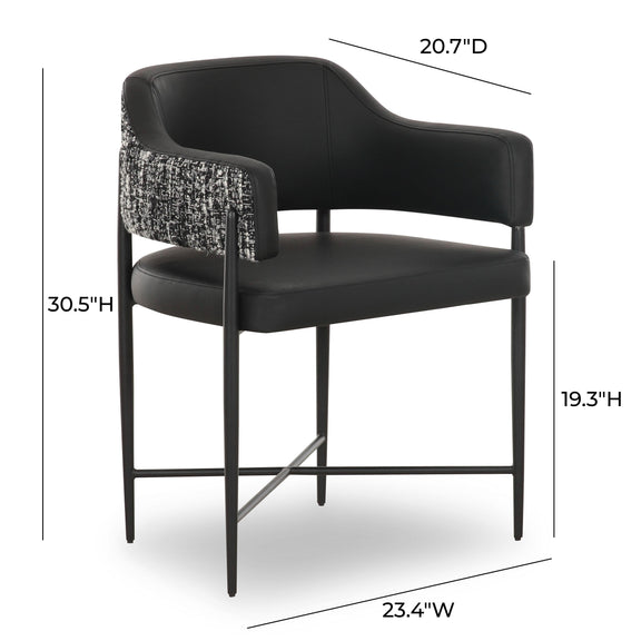 Sezanne 2-Tone Performance Vegan Leather Dining Chair - Black