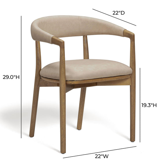 Vina Performance Vegan Leather Dining Chair - Taupe