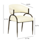 Tatum Cream 2-Tone Performance Vegan Leather and Jacquard Dining Chair
