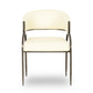 Tatum Cream 2-Tone Performance Vegan Leather and Jacquard Dining Chair