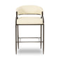 Tatum Cream 2-Tone Performance Vegan Leather and Jacquard Counter Stool