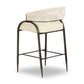 Tatum Cream 2-Tone Performance Vegan Leather and Jacquard Counter Stool