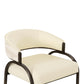 Tatum Cream 2-Tone Performance Vegan Leather and Jacquard Counter Stool
