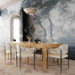 Sezanne Cream 2-Tone Performance Vegan Leather and Jacquard Dining Chair