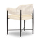 Sezanne Cream 2-Tone Performance Vegan Leather and Jacquard Dining Chair