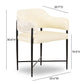 Sezanne Cream 2-Tone Performance Vegan Leather and Jacquard Dining Chair
