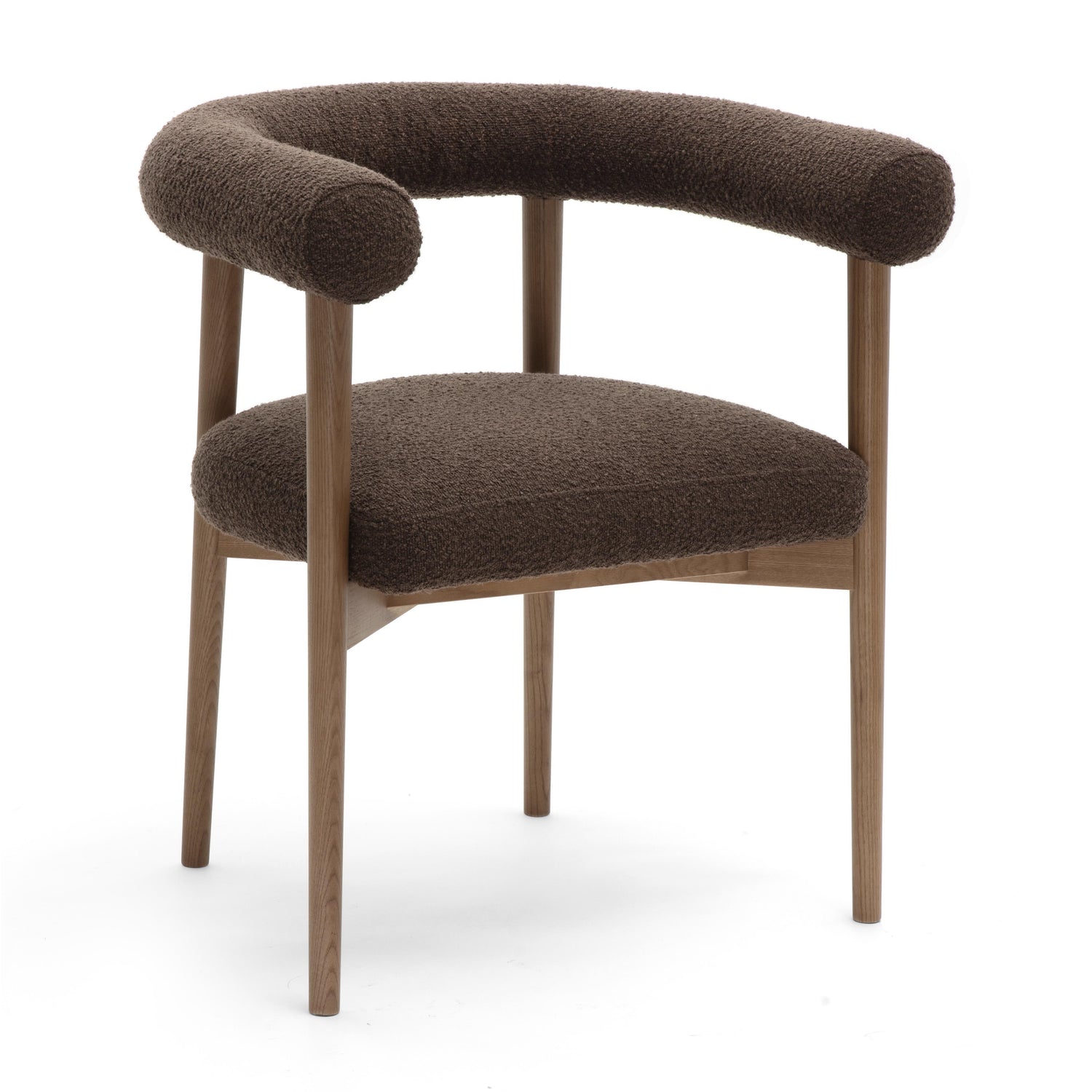 Spara Performance Boucle Dining Chair - Chocolate Brown