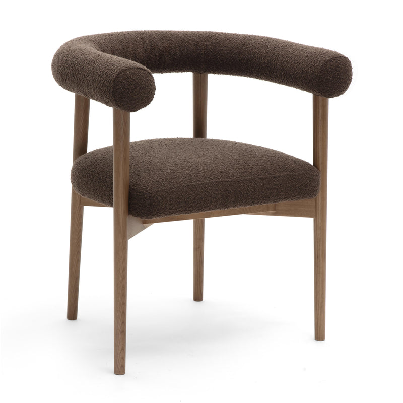 Spara Performance Boucle Dining Chair - Chocolate Brown