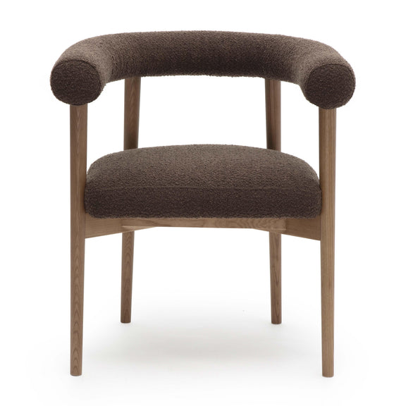 Spara Performance Boucle Dining Chair - Chocolate Brown