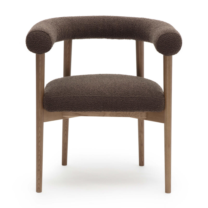 Spara Performance Boucle Dining Chair - Chocolate Brown