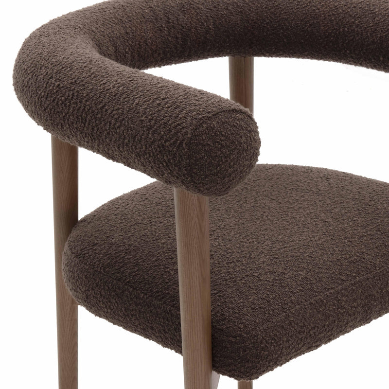 Spara Performance Boucle Dining Chair - Chocolate Brown