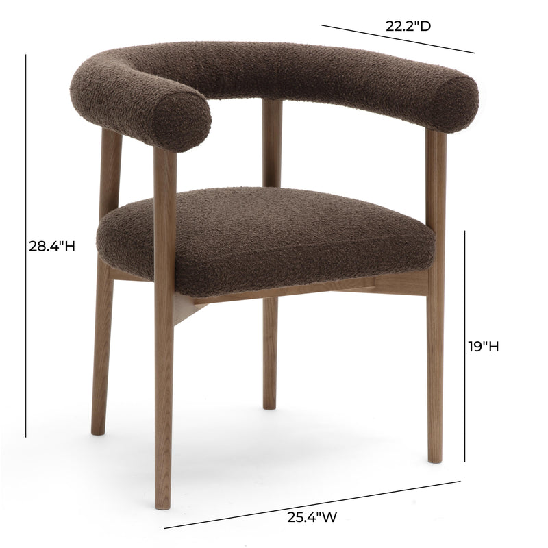 Spara Performance Boucle Dining Chair - Chocolate Brown