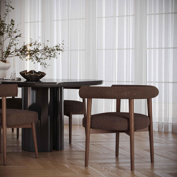 Spara Performance Boucle Side Chair - Chocolate Brown