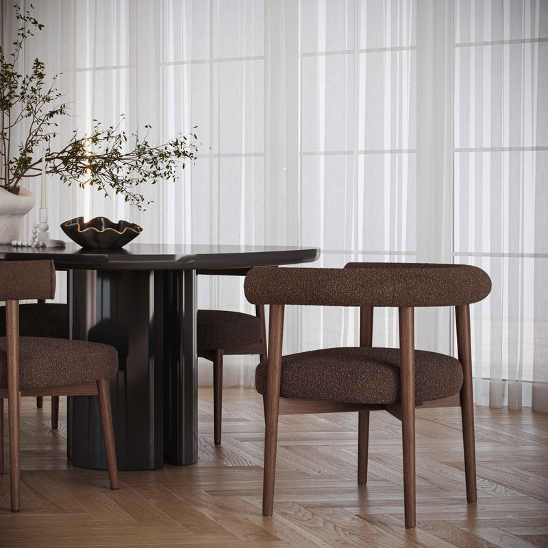 Spara Performance Boucle Side Chair - Chocolate Brown
