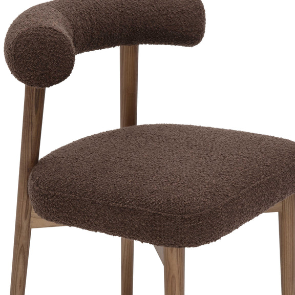 Spara Performance Boucle Side Chair - Chocolate Brown