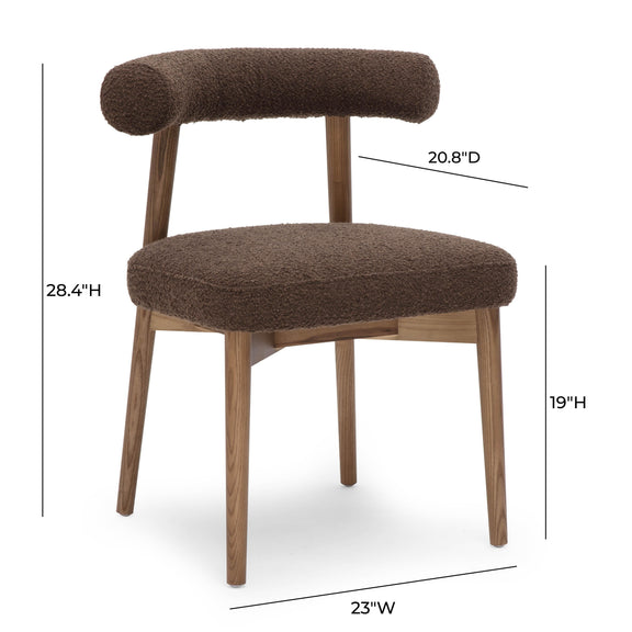 Spara Performance Boucle Side Chair - Chocolate Brown