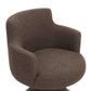 Jeffree Chocolate Brown Performance Boucle Swivel Dining Chair