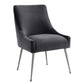 Beatrix Grey Velvet Side Chair with Silver Legs