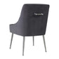 Beatrix Grey Velvet Side Chair with Silver Legs