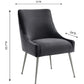 Beatrix Grey Velvet Side Chair with Silver Legs