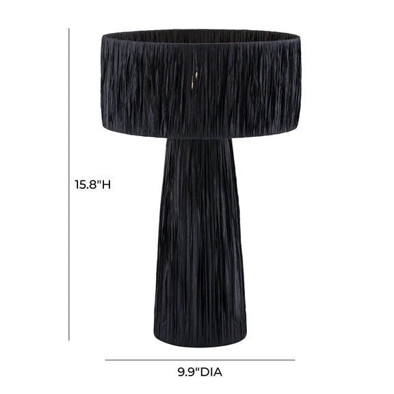 Shelby Raffia Black Table Lamp