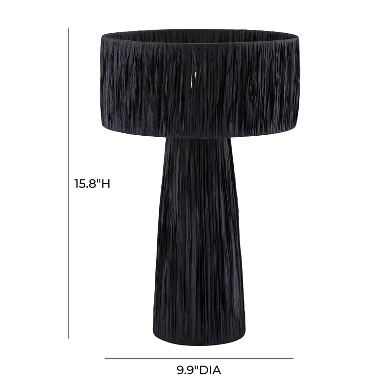 Shelby Raffia Black Table Lamp