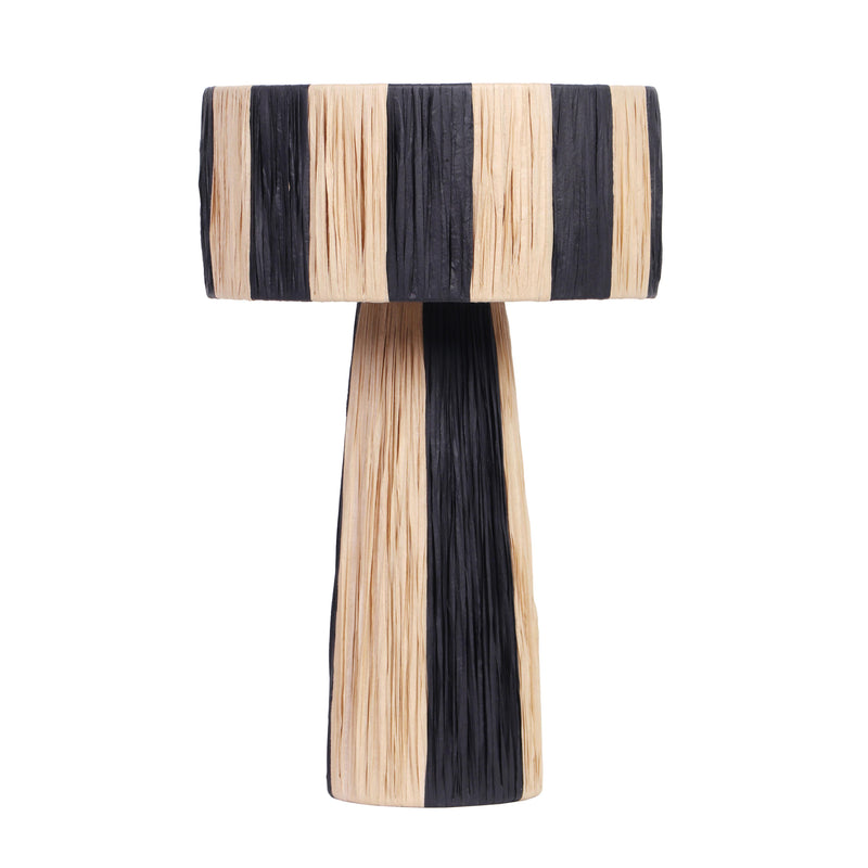 Shelby Raffia Table Lamp - Black/Natural