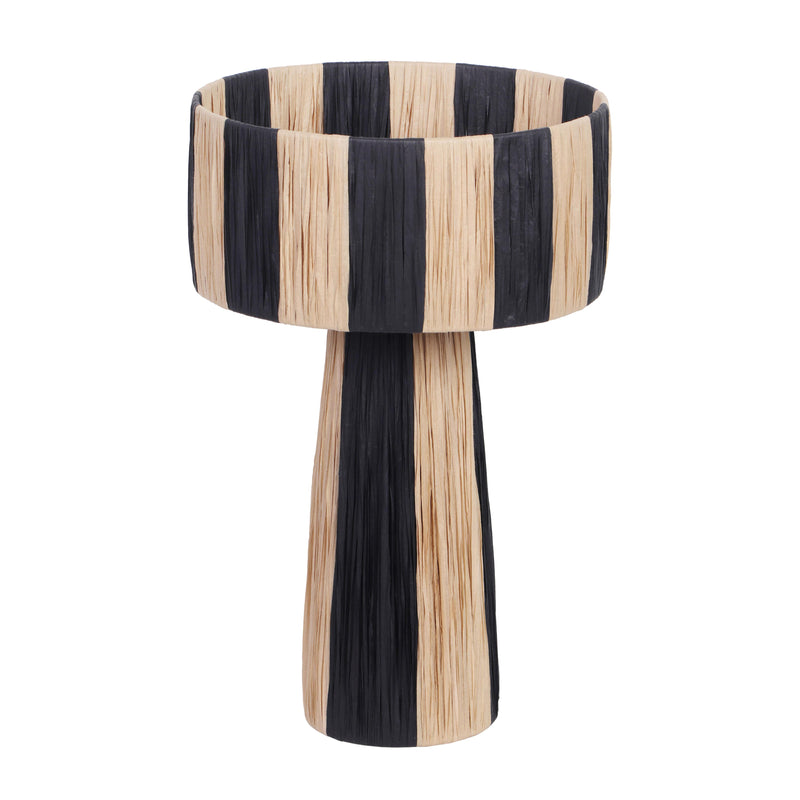 Shelby Raffia Table Lamp - Black/Natural