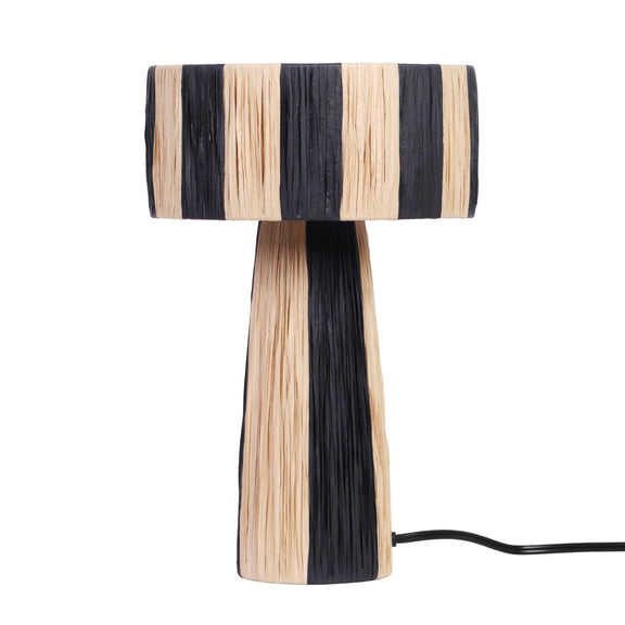 Shelby Raffia Table Lamp - Black/Natural