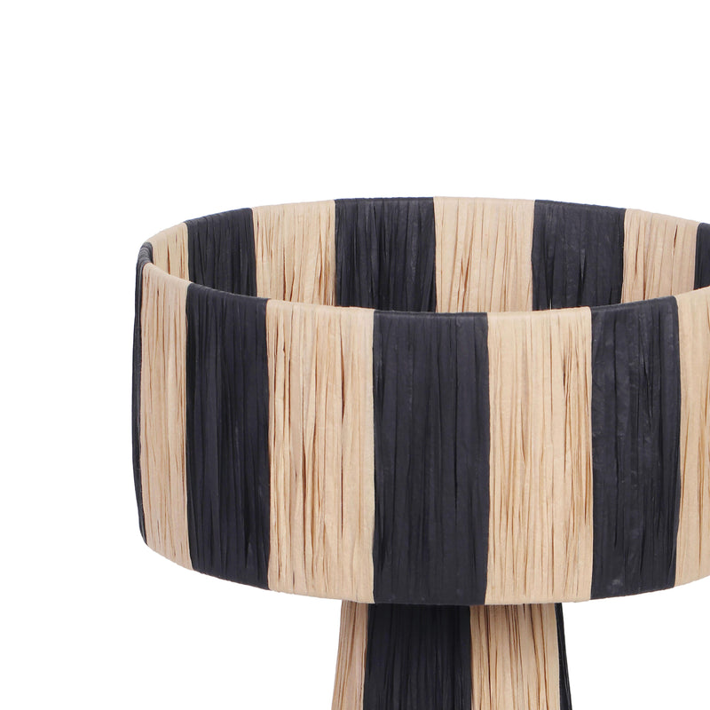Shelby Raffia Table Lamp - Black/Natural