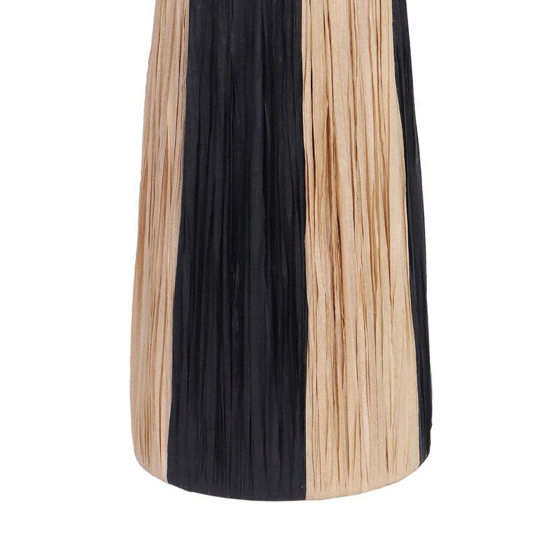 Shelby Raffia Table Lamp - Black/Natural