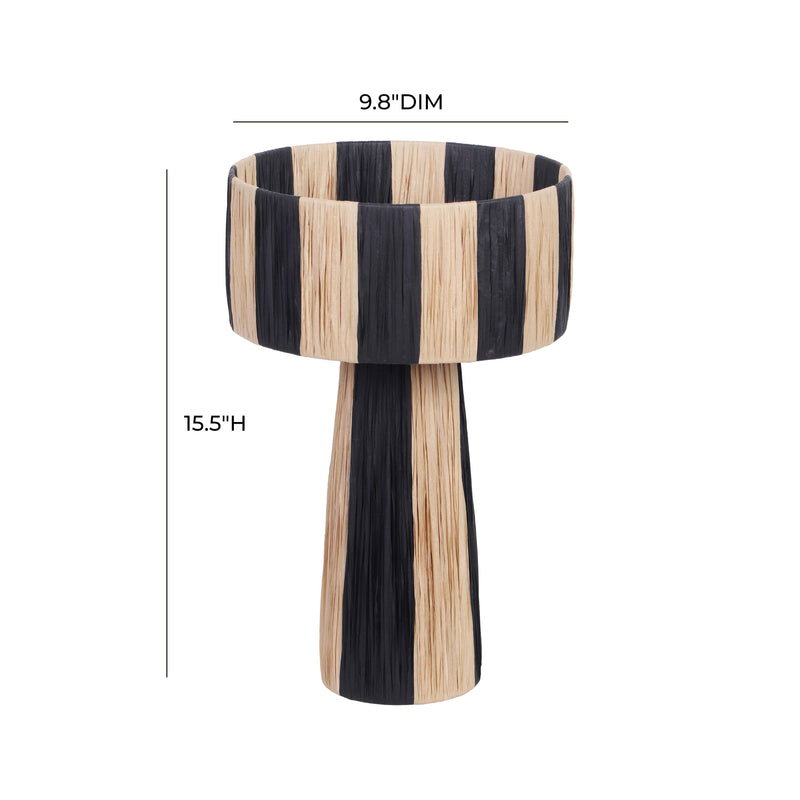 Shelby Raffia Table Lamp - Black/Natural
