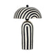 Maiori Black Striped Papier Mache Table Lamp