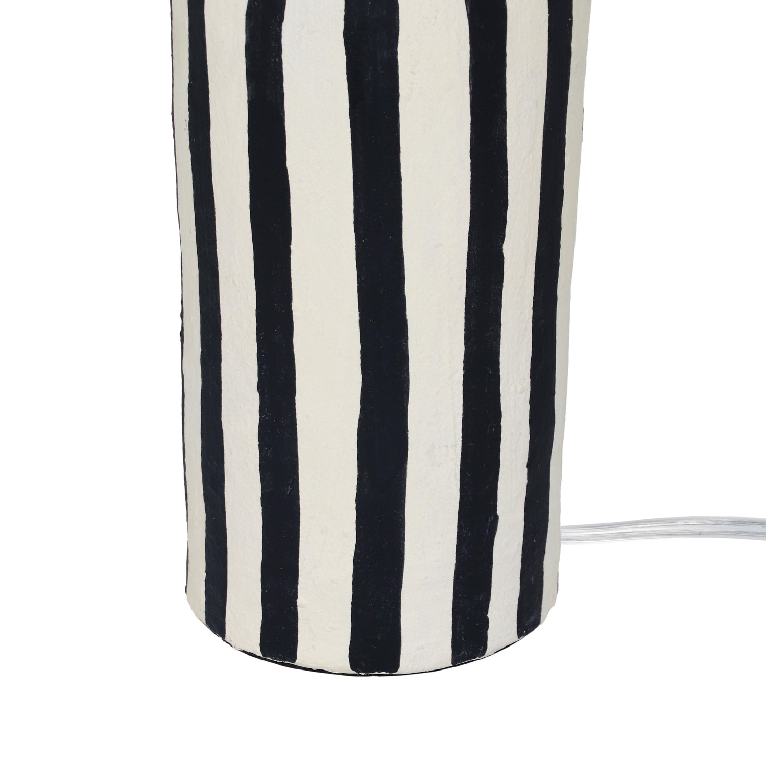 Maiori Black Striped Papier Mache Table Lamp